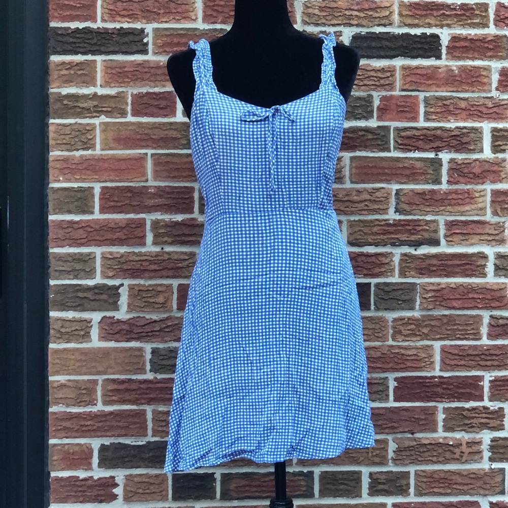 Le Lis Blue and White Gingham Sundress